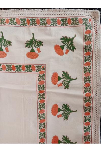 Table Cloth - 4 Seater - Orange Floral Design